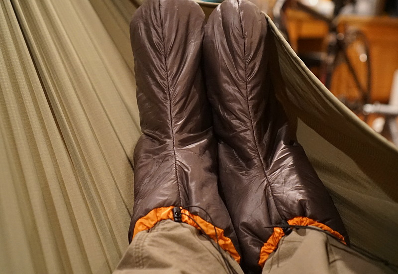 Relaxing Hammock, Greg Allen, Roger Caffin Enlightened Equipment Booties Community Review