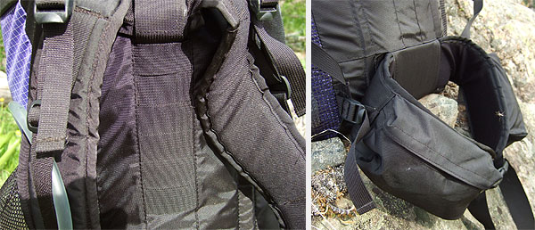 backpack with removable hip belt