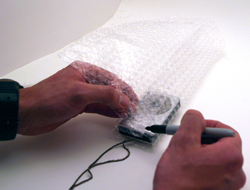 Mark the bubble wrap.