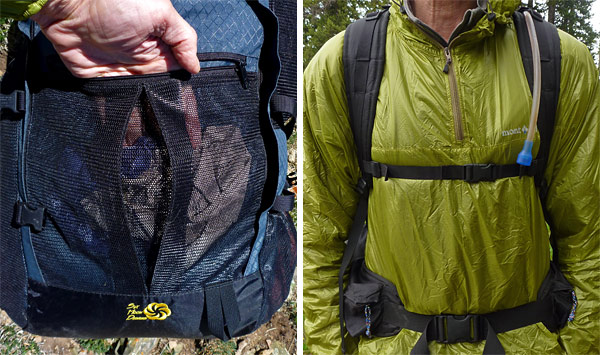 backpack with mesh front pocket