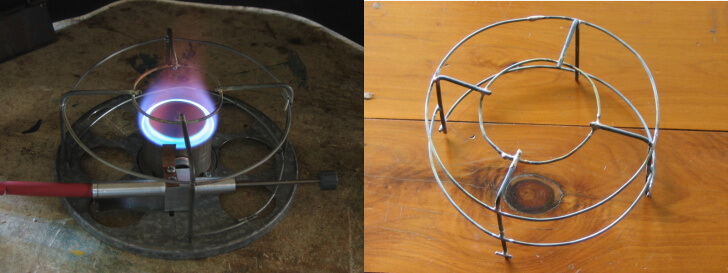 Wire Cages, Titanium (left), Steel (Right), More Stove Design Rejects, Roger Caffin MYOG Vortex Burner Ultralight Winter Stove System Part 5