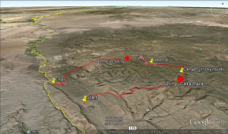 Rancherias Loop Trail Route, Rancherias Loop Trail Schmidt