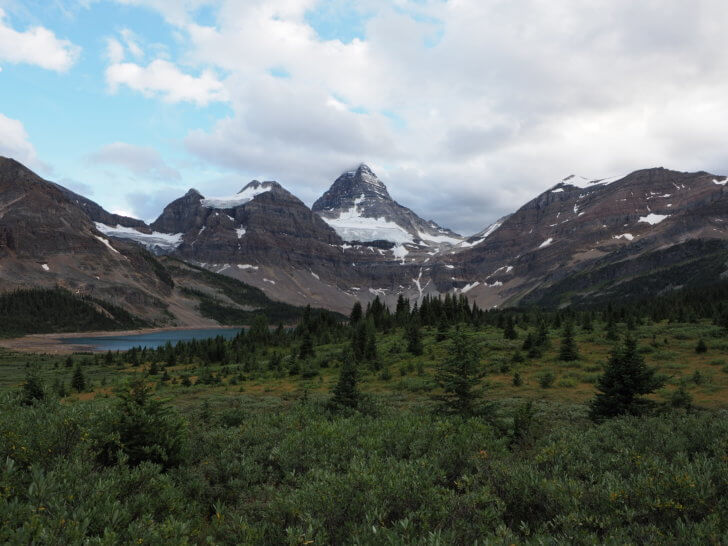 Mount Assiniboine as approached from Marvel Pass.