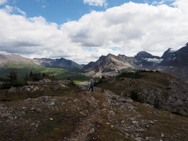 Backpacking Mount Assiniboine: Standing on the Nublet.