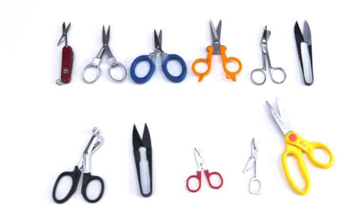 All scissors tested on white background