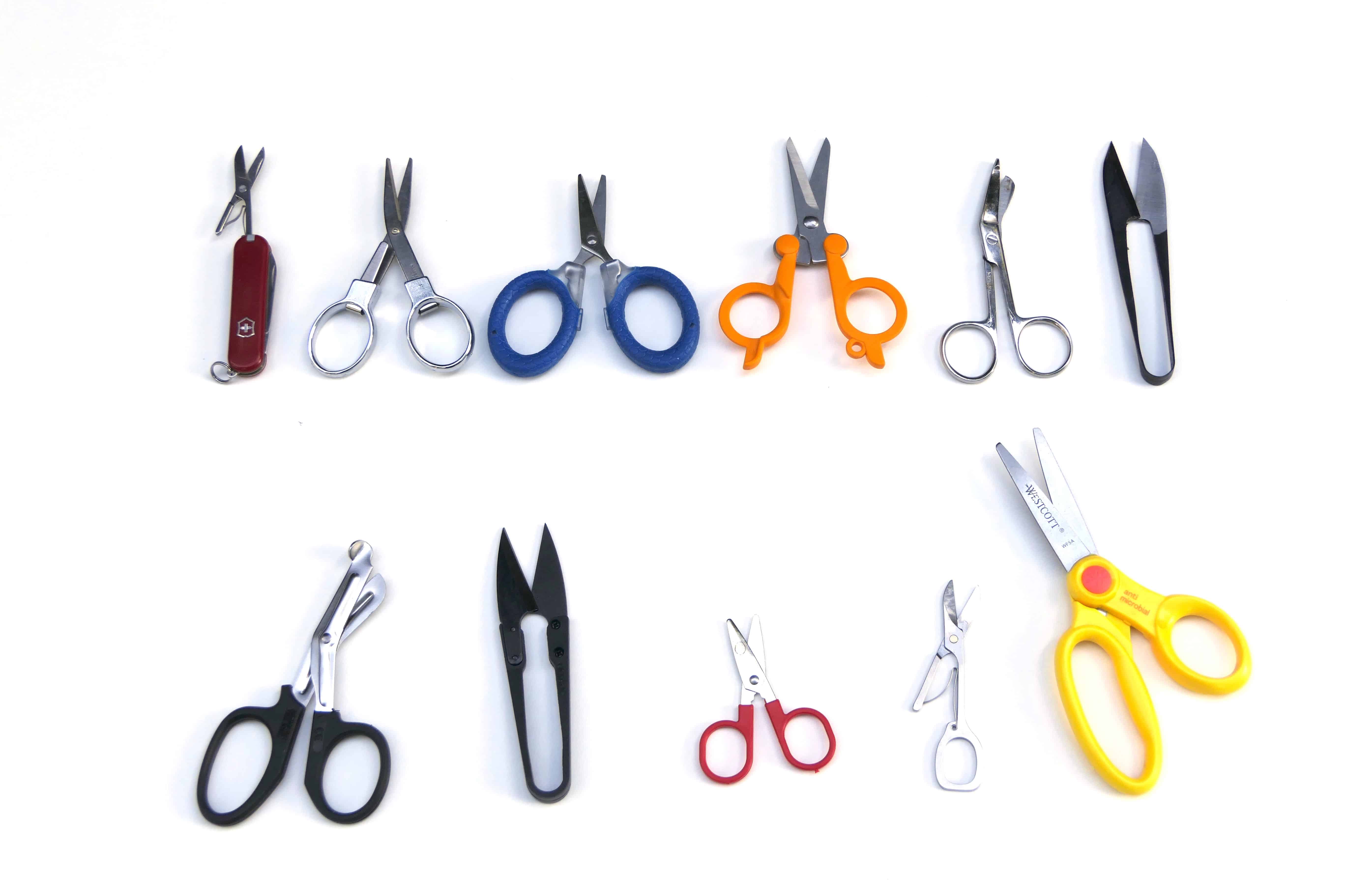 All scissors tested on white background