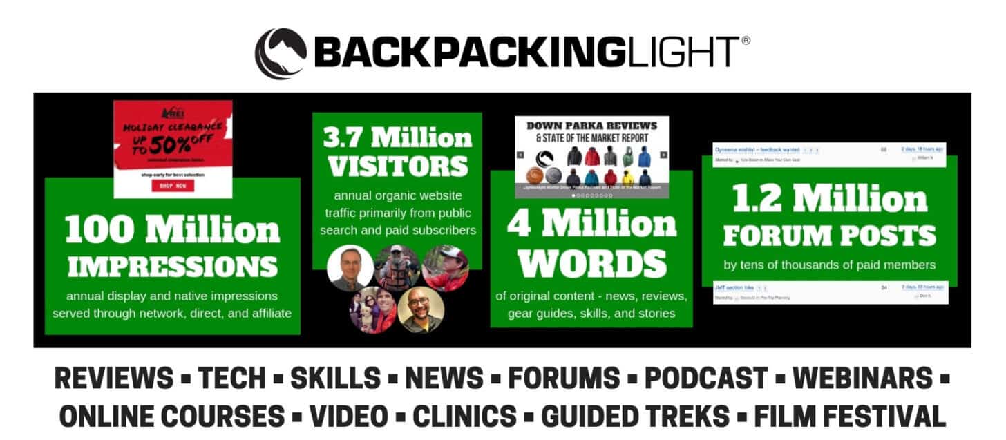 for Advertisers Backpacking Light