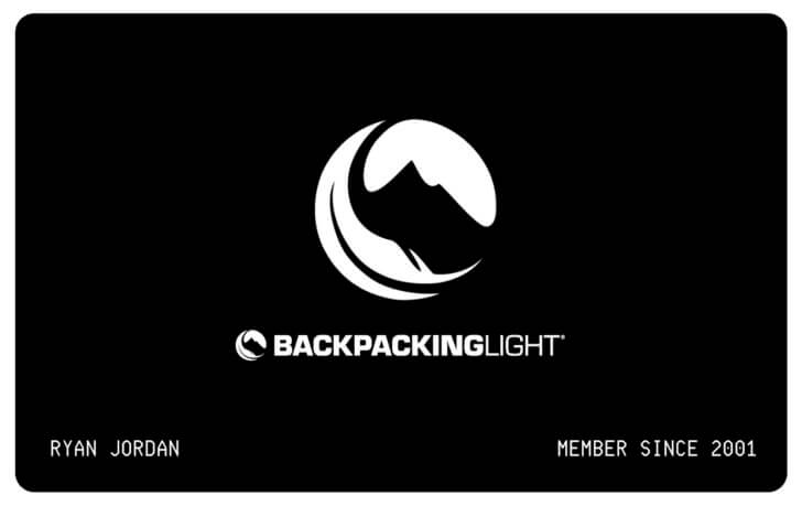 backpacking light member card