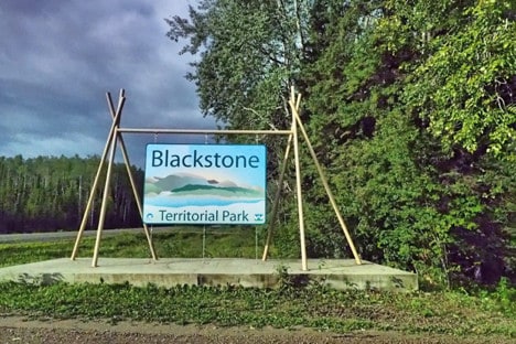 Nahanni River by Canoe: Blackstone Territorial Park Sign