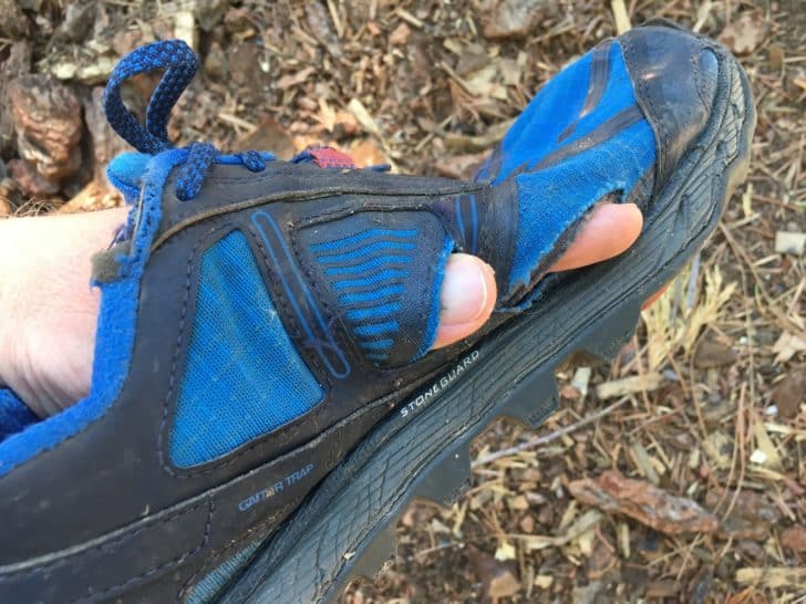 xero shoes mesa trail: worn out Altra Lone Peaks