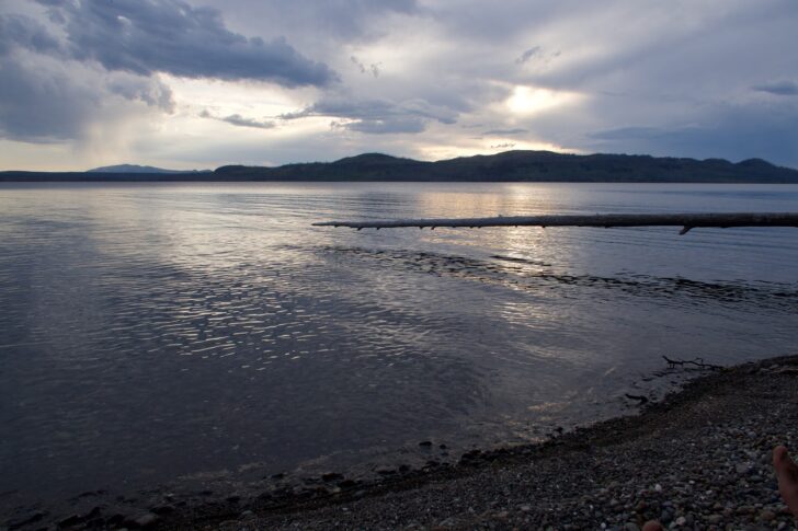 Hiking the Yellowstone Caldera Loop: Yellowstone Lake sunset