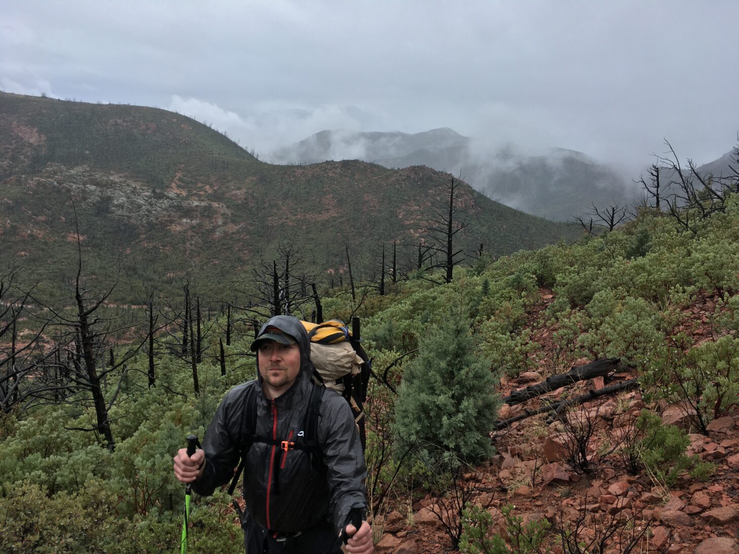 Jesse was soaked and cold but somehow not too miserable to enjoy the beauty around him.