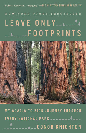 Cover of the book "Leave Only Footprints" by Conor Knighton.