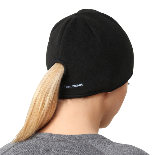 Trail Heads Ponytail Hat being worn by a woman with a pony tail. The background is white