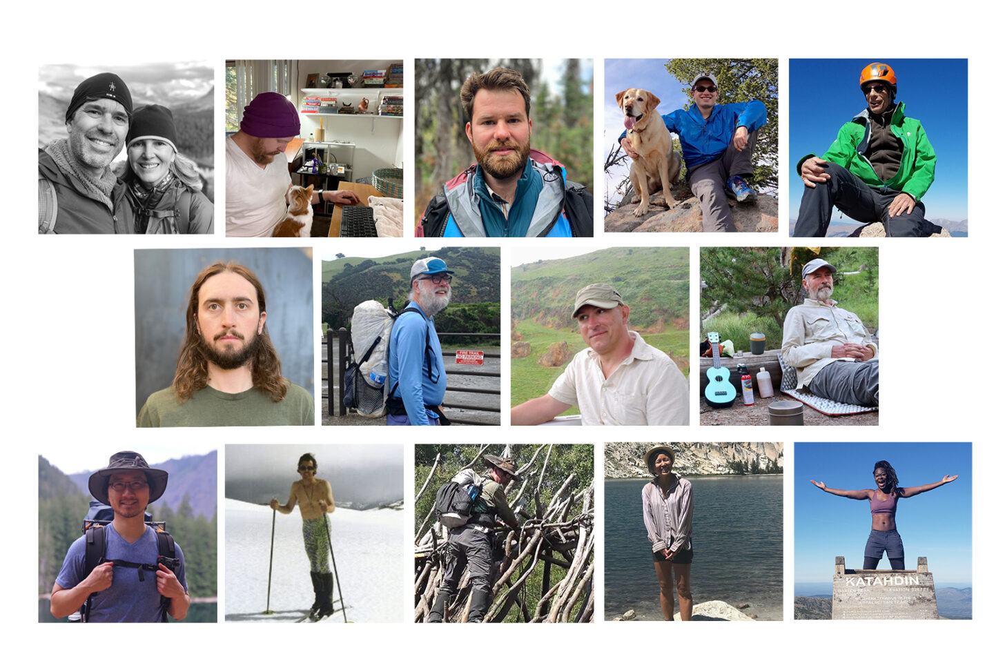 the backpacking light staff and contributor photos laid out in a grid pattern