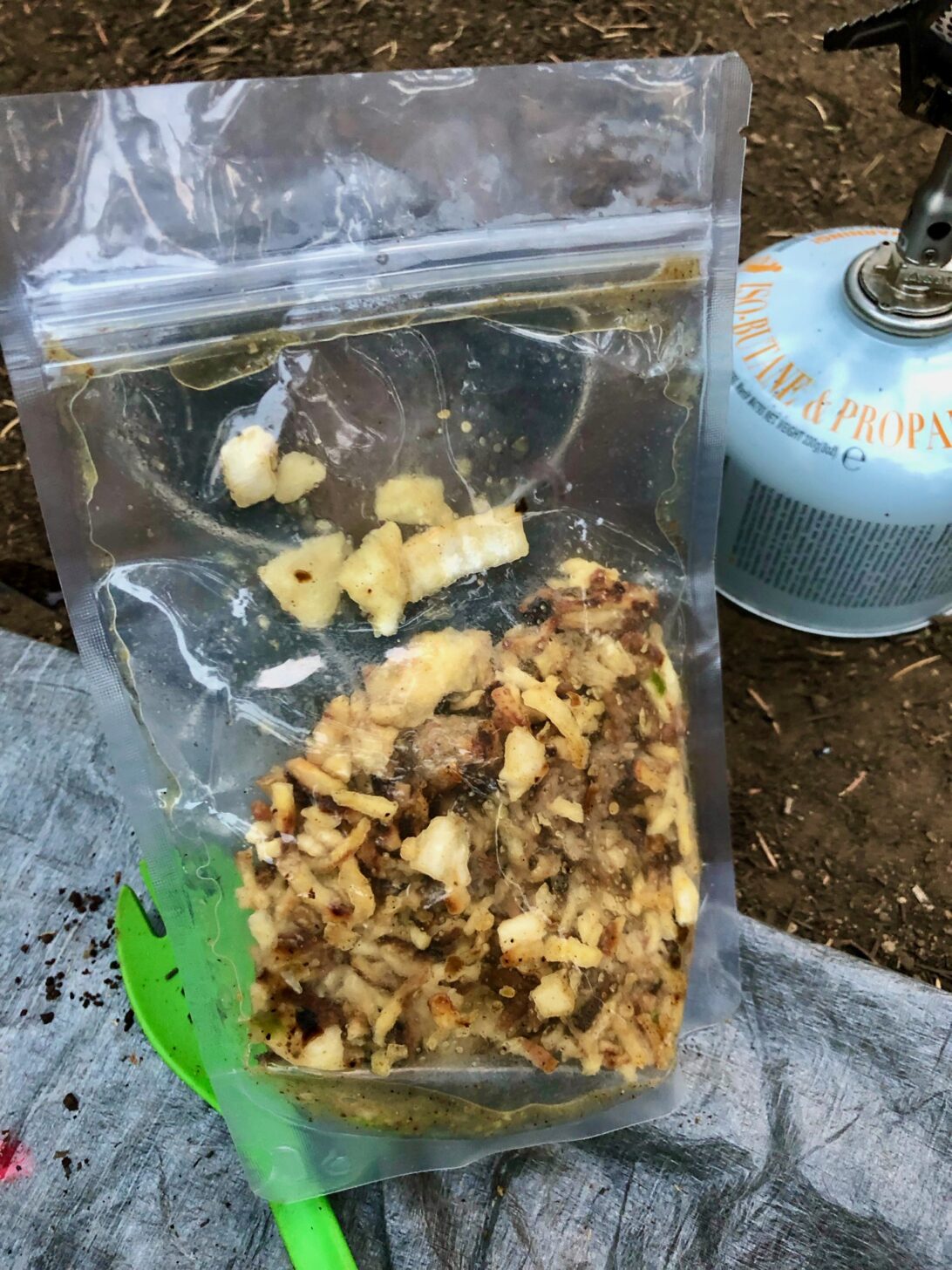 freeze dried hash browns in a cook-in-bag