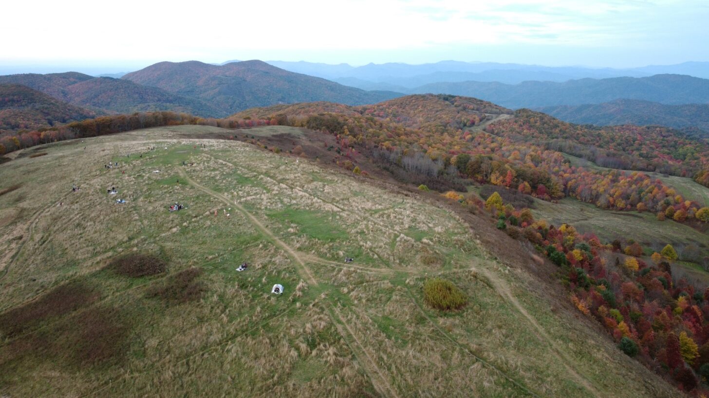 Max Patch aerial photo october 2021. by Mike Wurman. Used with permission.