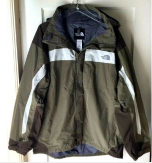 The North Face Men's Hyvent Full Zip Olive Green Jacket with Removable Hood  - Size Large - EUC - Backpacking Light