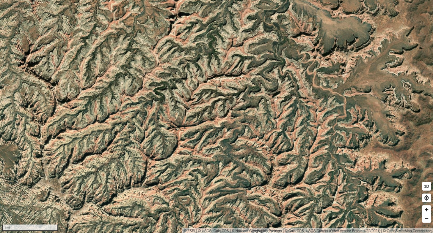 satellite image of canyonlands national park