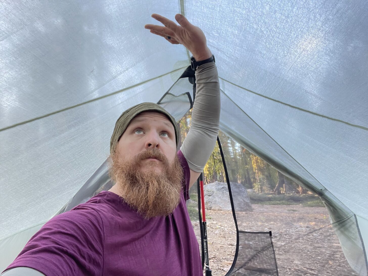 A man with a scrumptious red beard experiences headroom in the Dipole 2