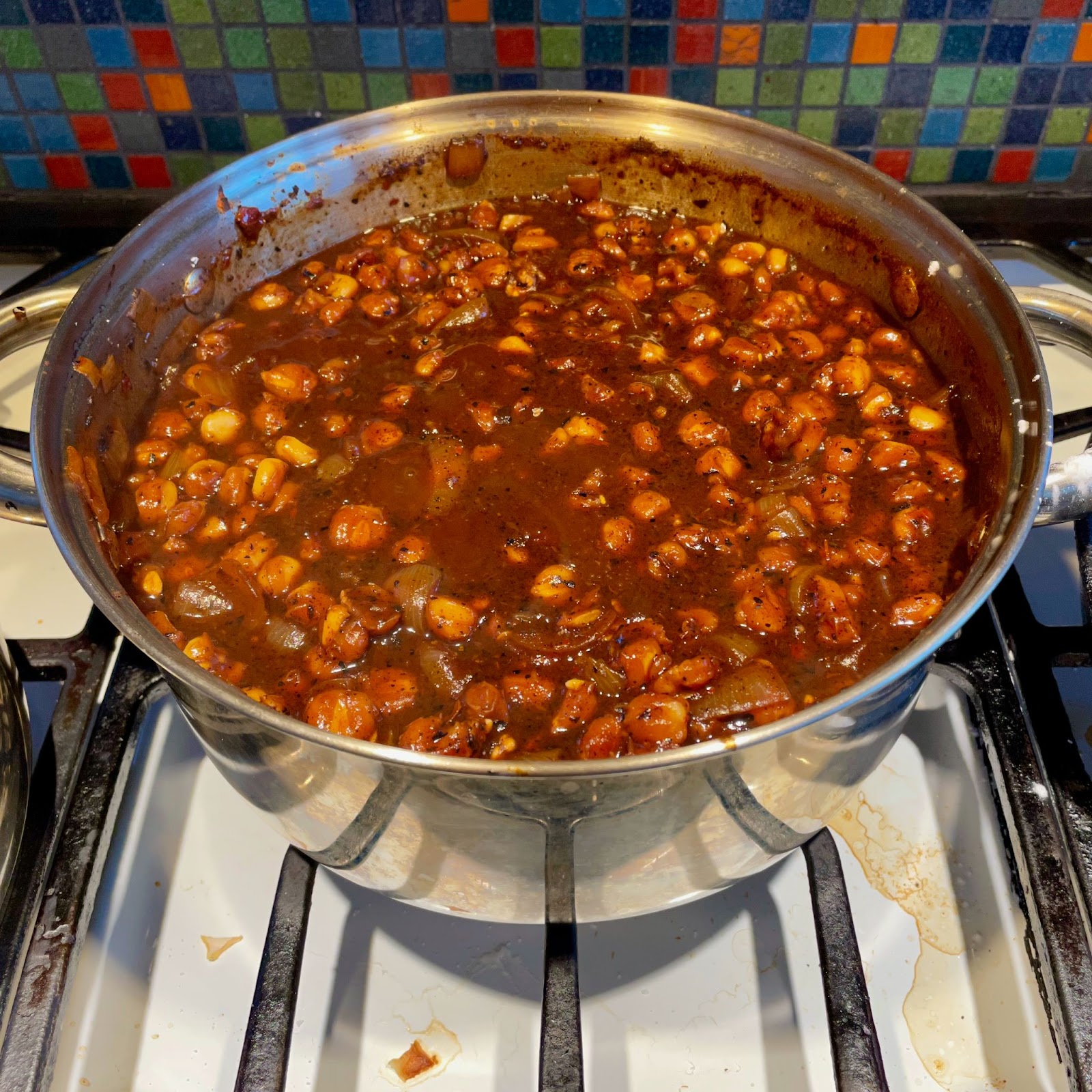 a bowl full of posole cooking