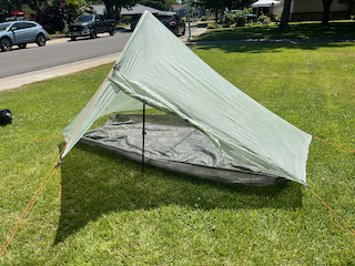 Zpacks Hexamid Pocket Tarp with Doors and a Zpacks Solo-Plus