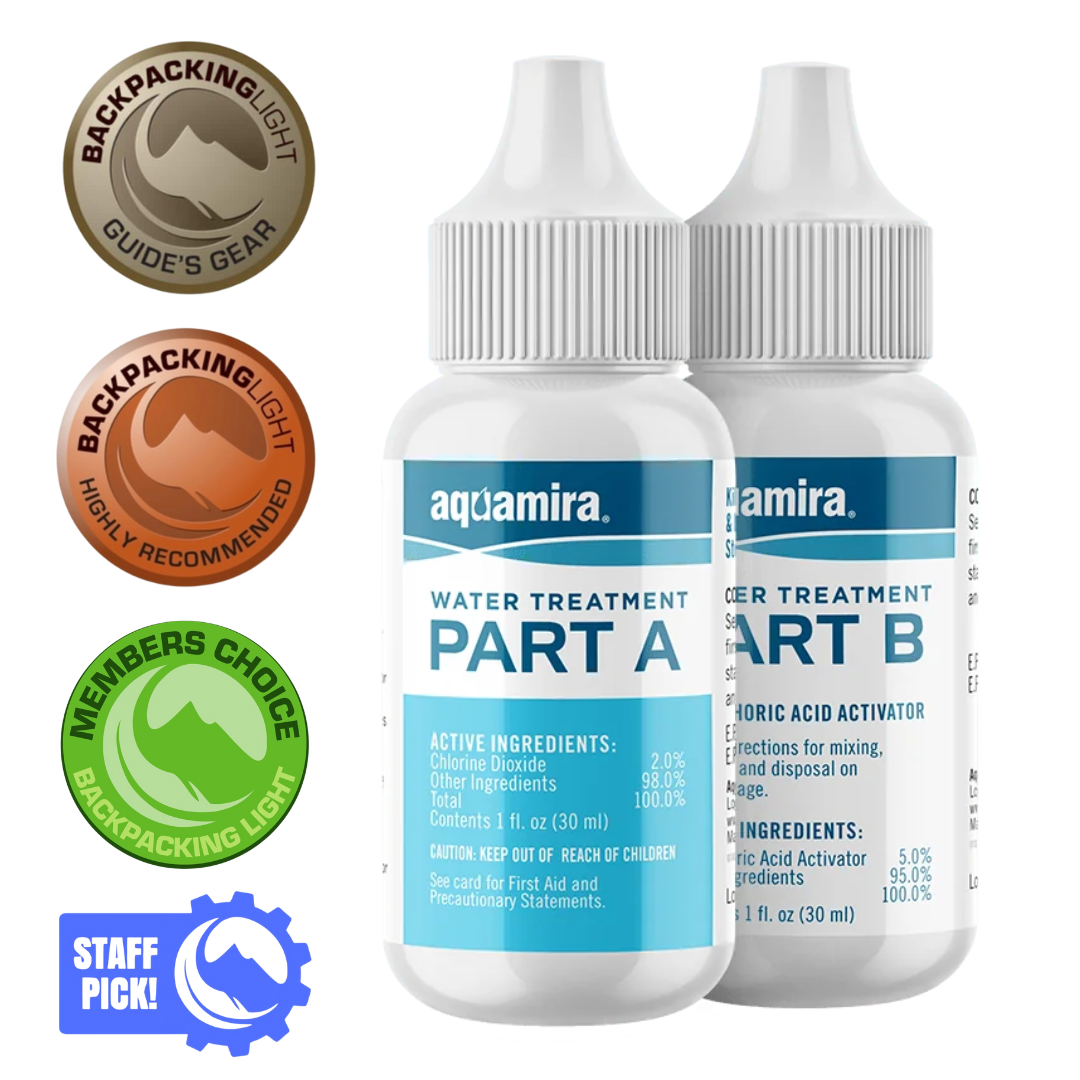 aquamira water treatment system in 1 oz bottles