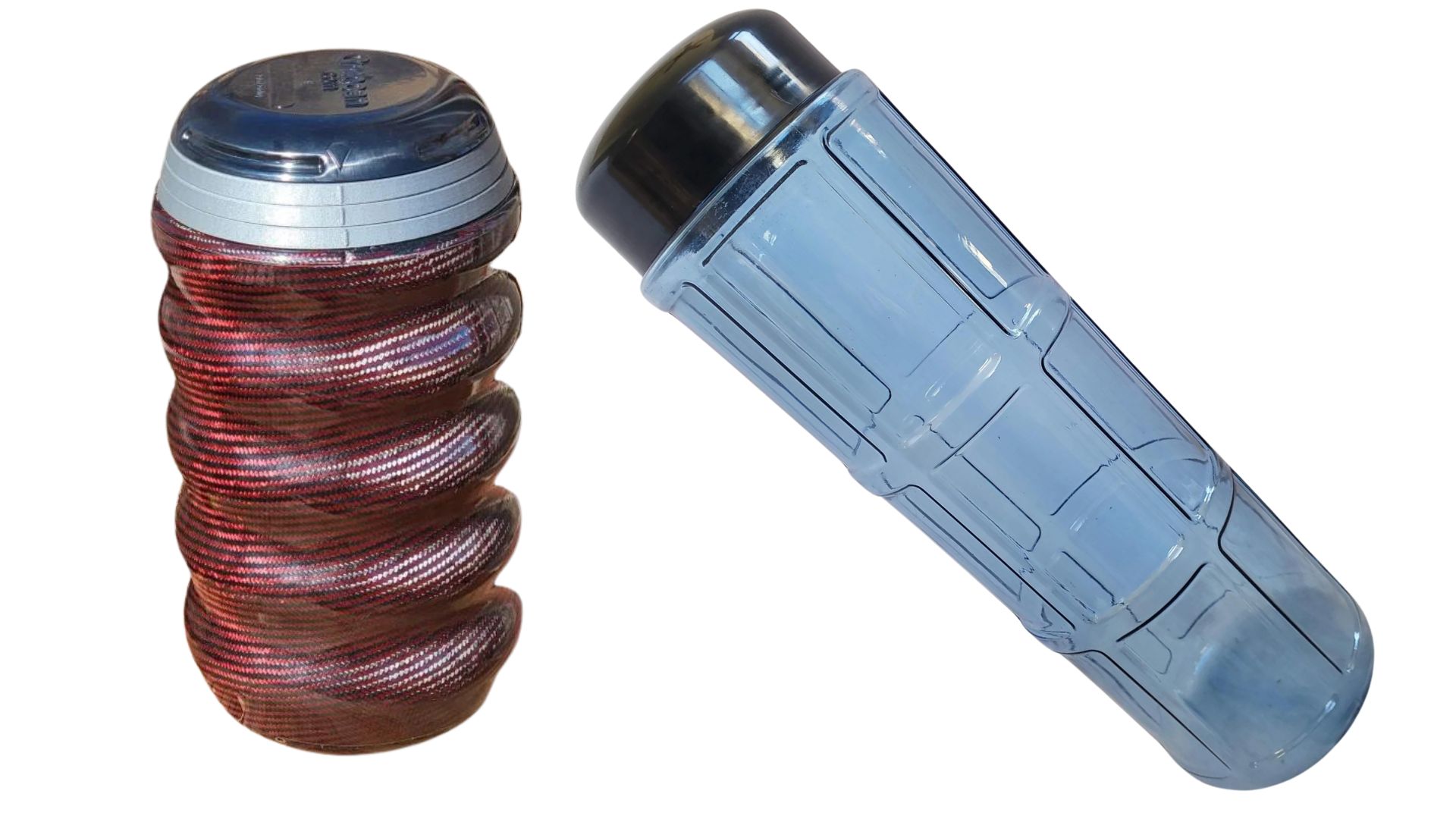 a close up of a water bottle and a coil