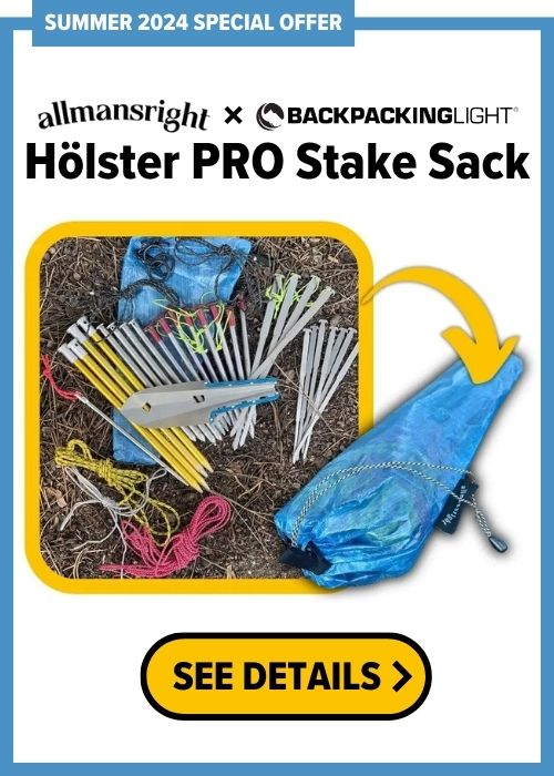 stake sack promotion - allmans right x backpacking light holster pro stake sack