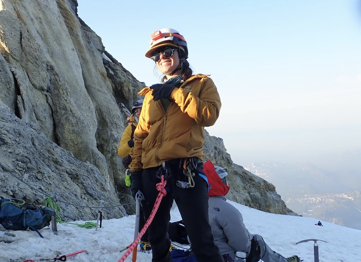 Sara Ortiz wearing her Mammut Wall Rider MIPS Climbing Helment