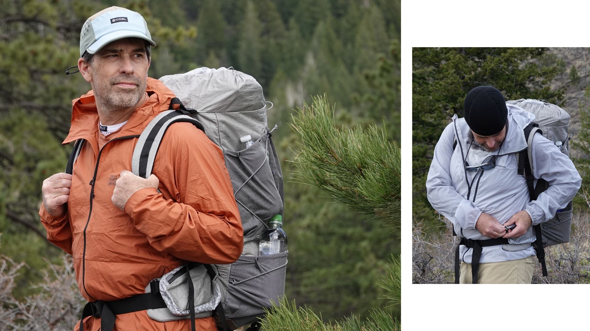 Windshirts with a backpack on
