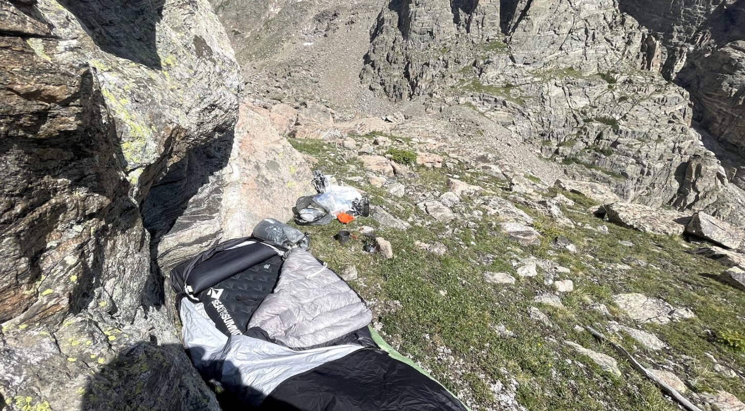 mountain bivy sack campsite
