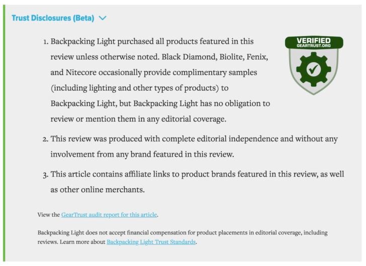 an example of a trust disclosure statement