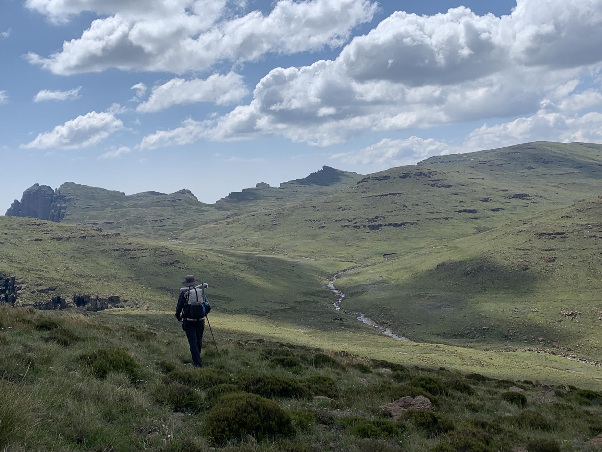 a creek coming down off a plateau