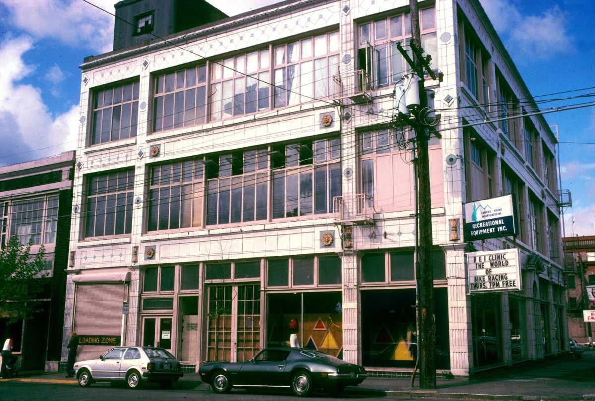 REI Co-OP building in Seattle 1970s