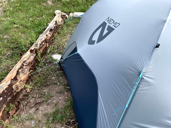 tent with guyline