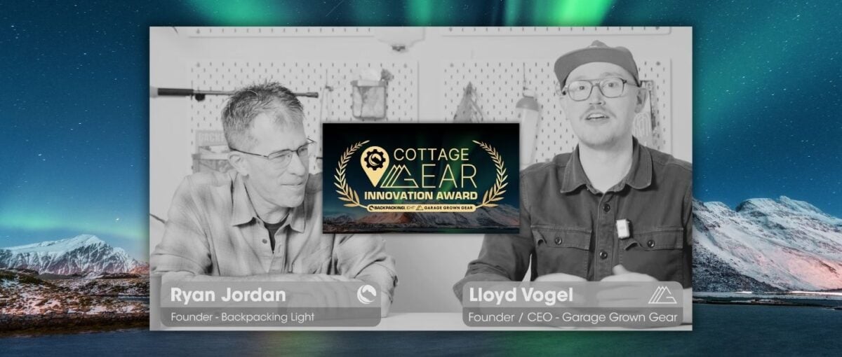 cottage gear innovation awards - ryan jordan and lloyd vogel of backpacking light x garage grown gear