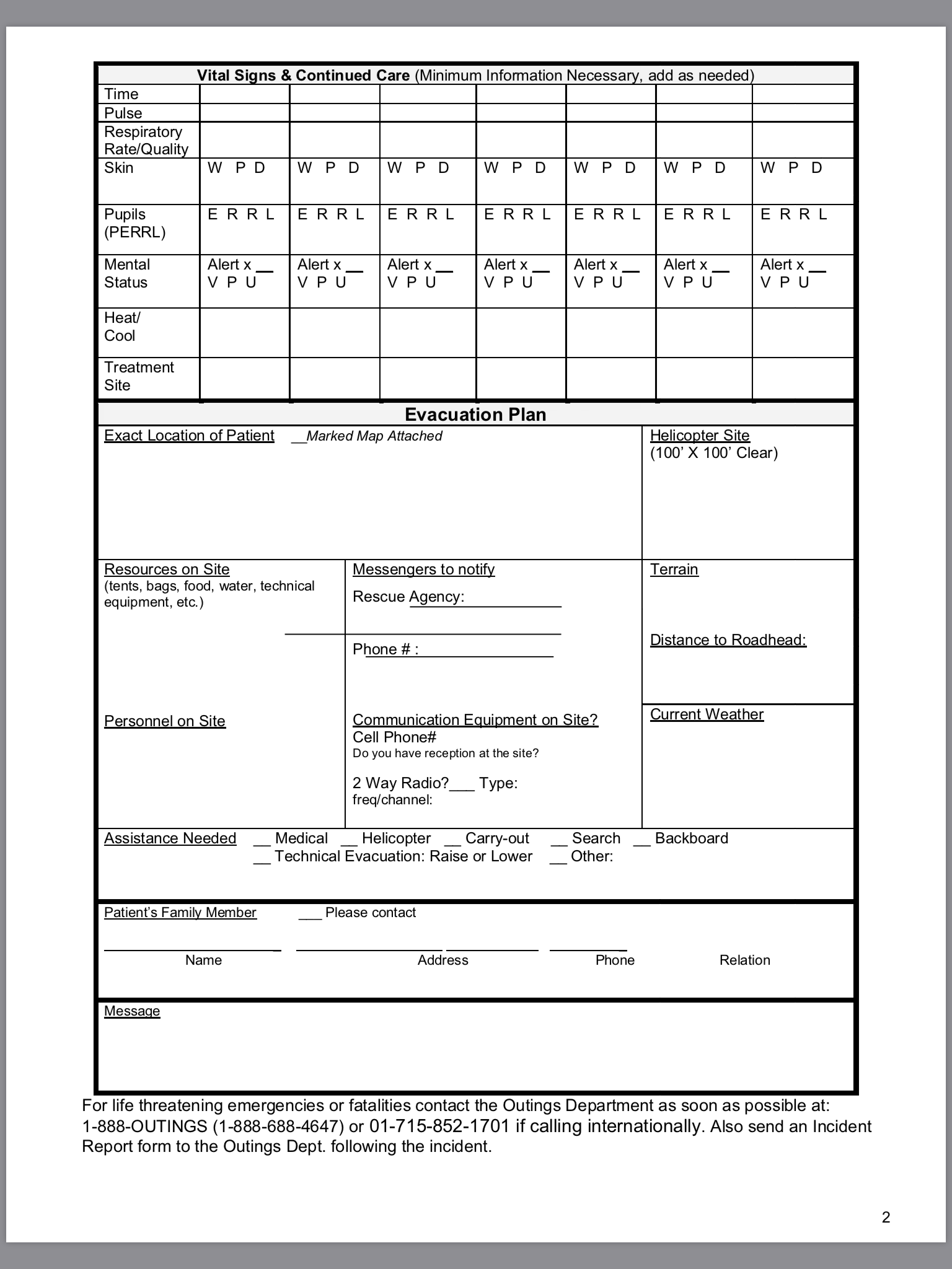 Recommended Accident Report Form - Backpacking Light