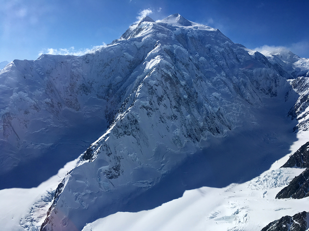 East Ridge of Mt. Logan as seen from one of the helicopters that rescued us.