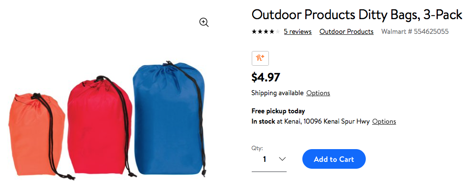 Outdoor Products Ditty Bag 3-Pack