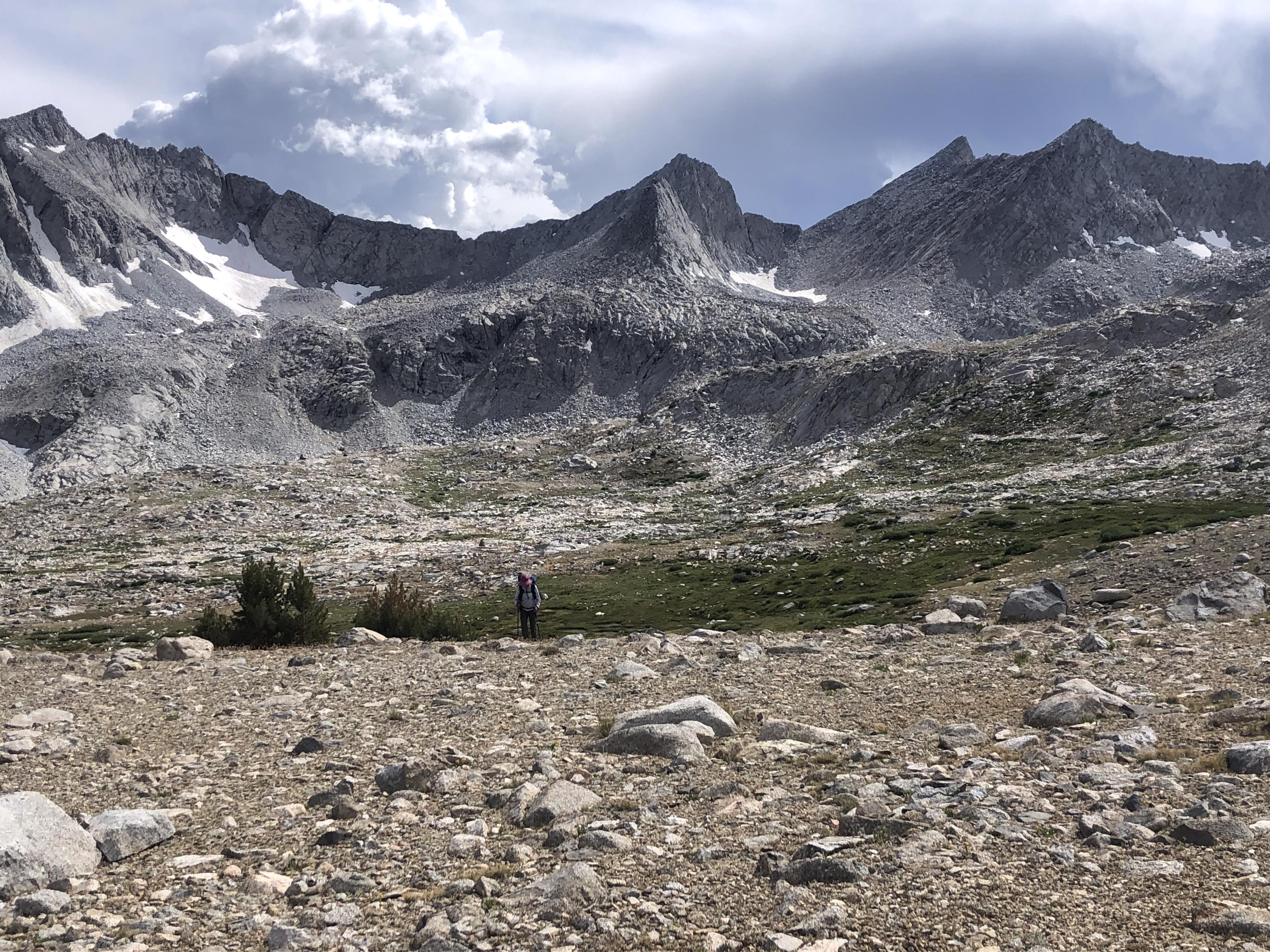 Look back at Frozen Lake Pass