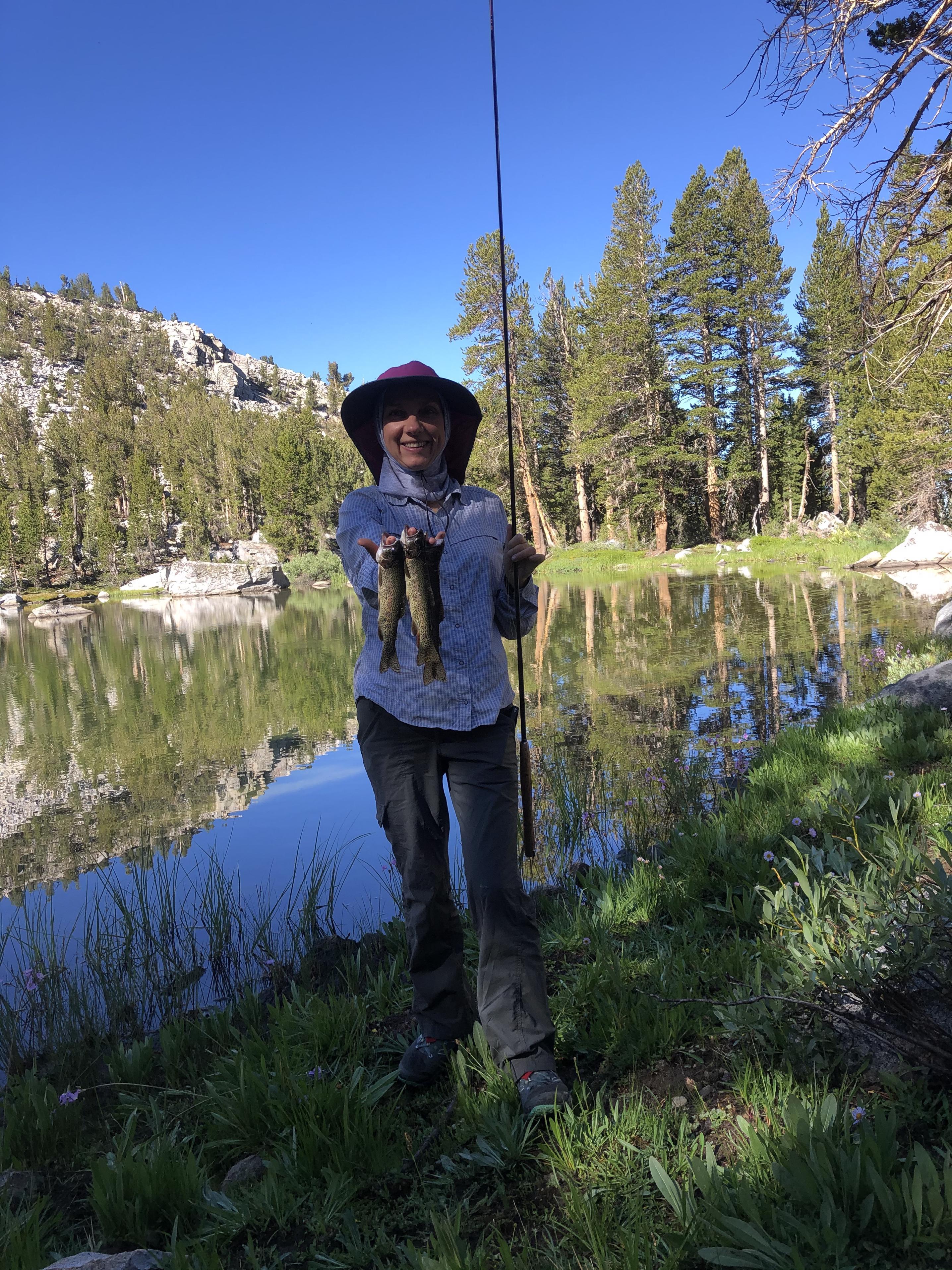 Gela provides fresh trout for lunch