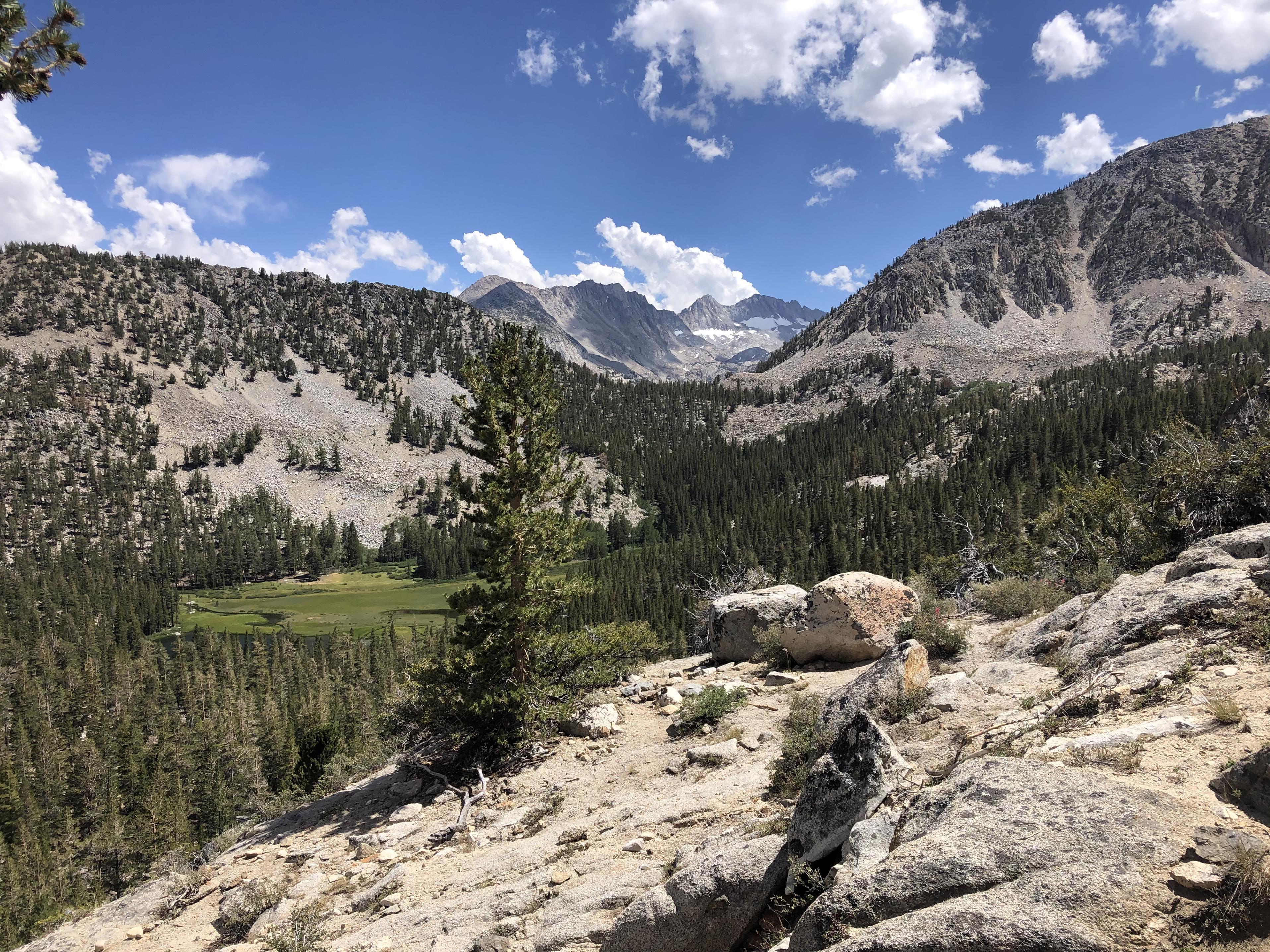 Looking back to the mountains