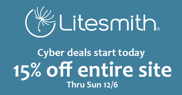 15% off at Litesmith thru 12/6/20