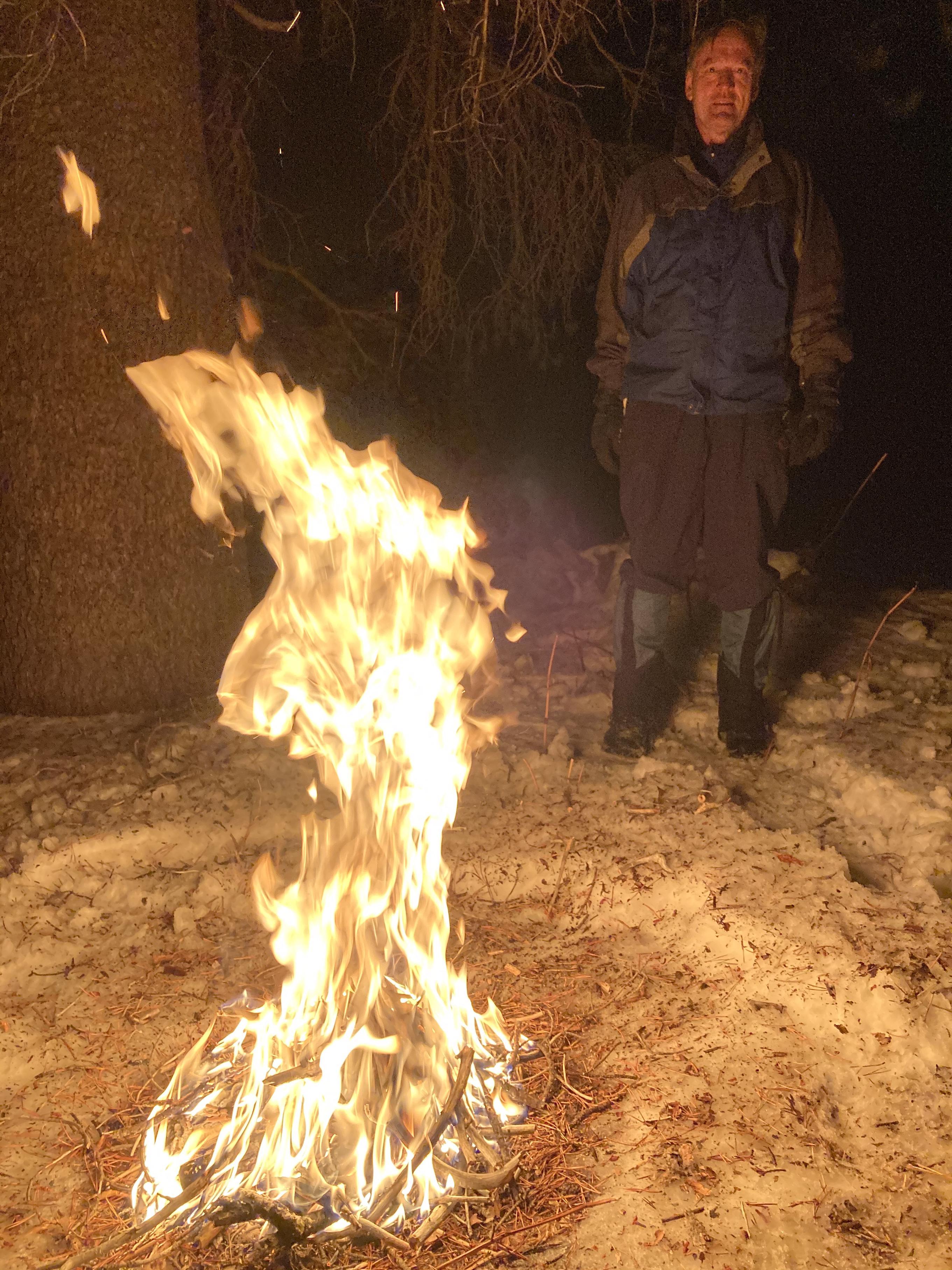 Manfred at campfire