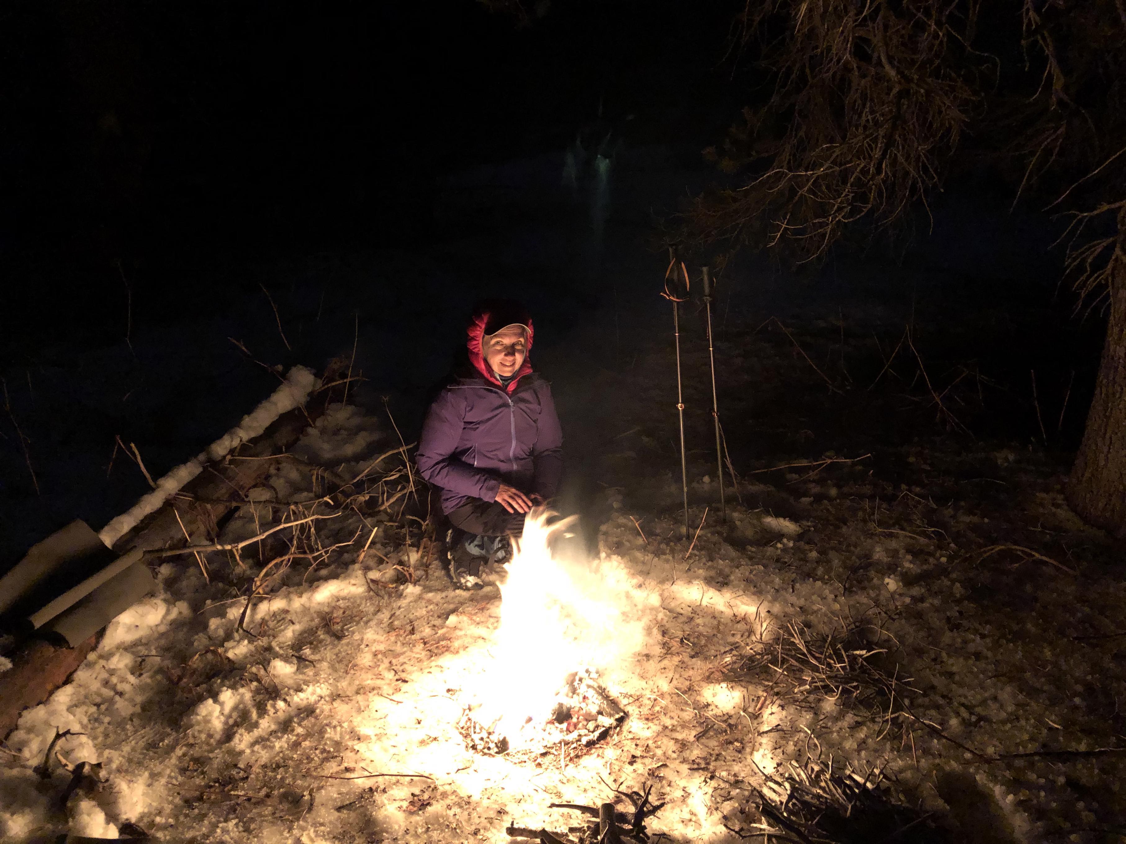 Gela at campfire
