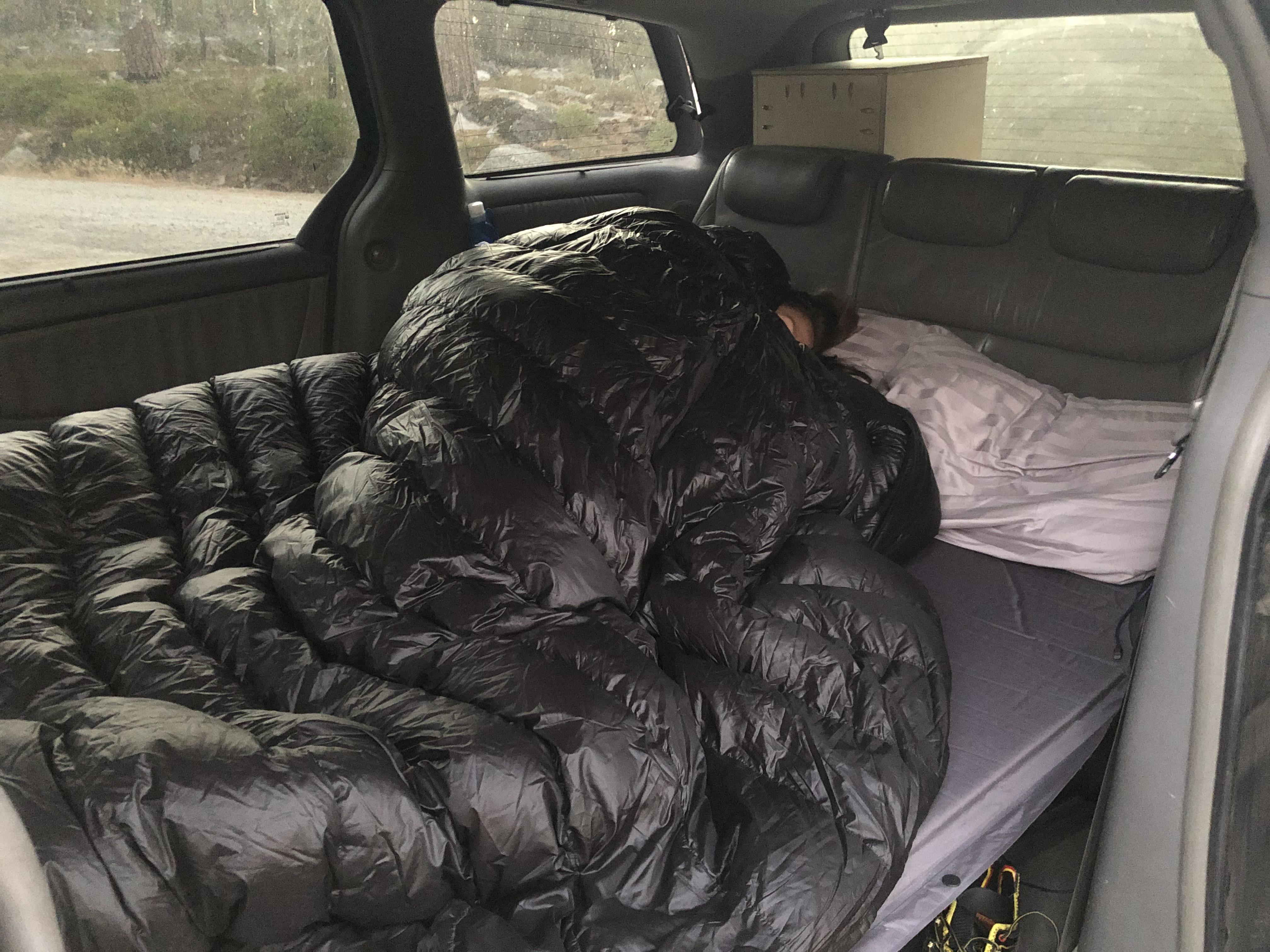 Sleeping in minivan