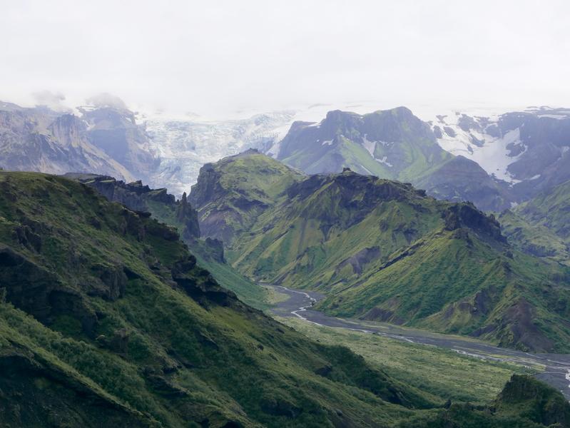 View to Myrdalsjokull Glacier