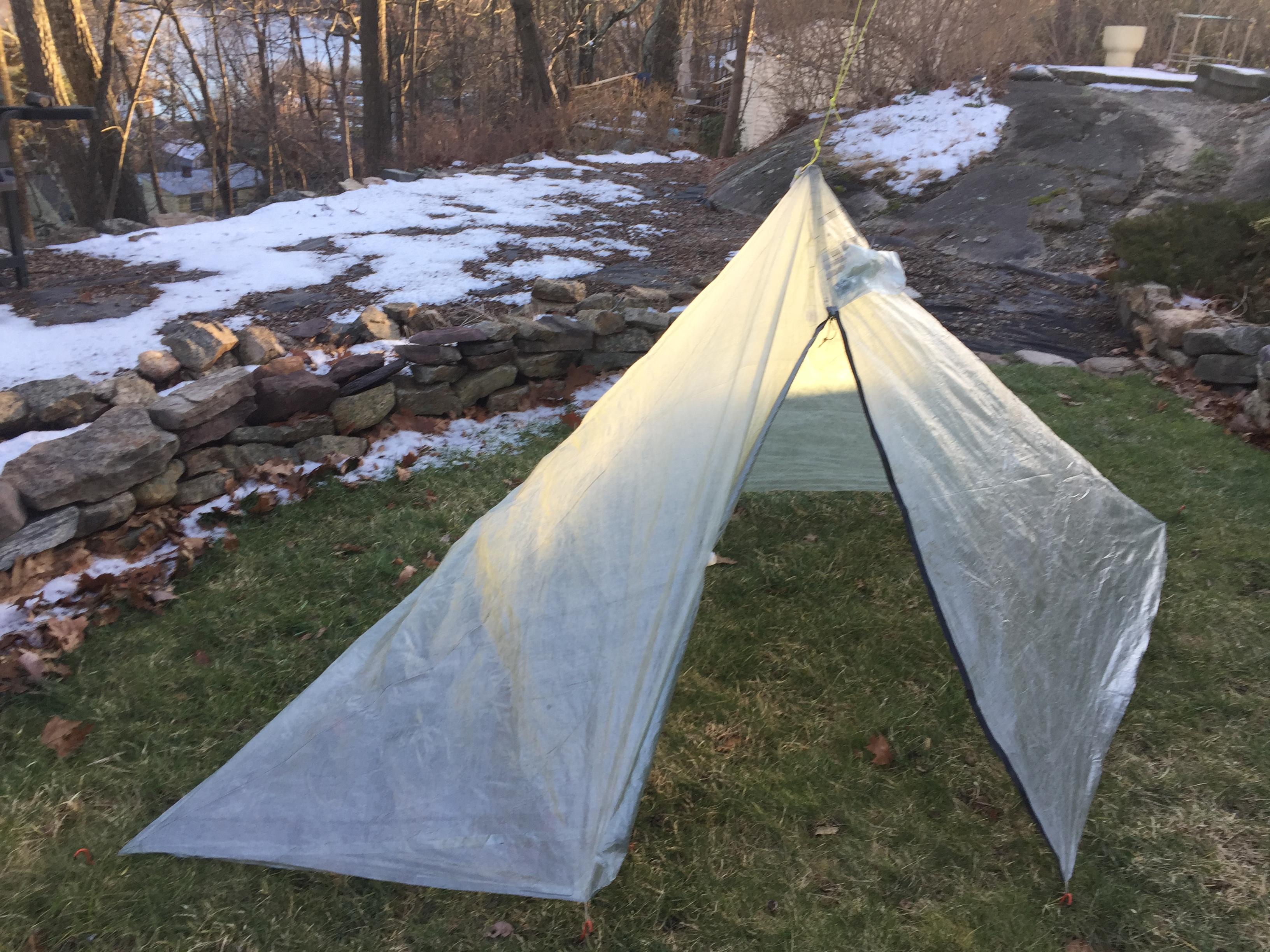 My 4.7 ounce tent, 0.51 oz/sqyd, 5ft x 9ft x 3.5ft high