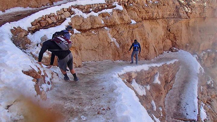 Grand Canyon icy trail